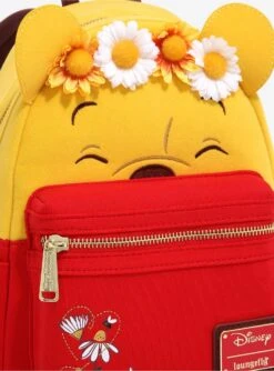 Loungefly Disney Winnie The Pooh Floral Crown Flocked Mini Backpack - BoxLunch Exclusive -Loungefly 14398087 av4