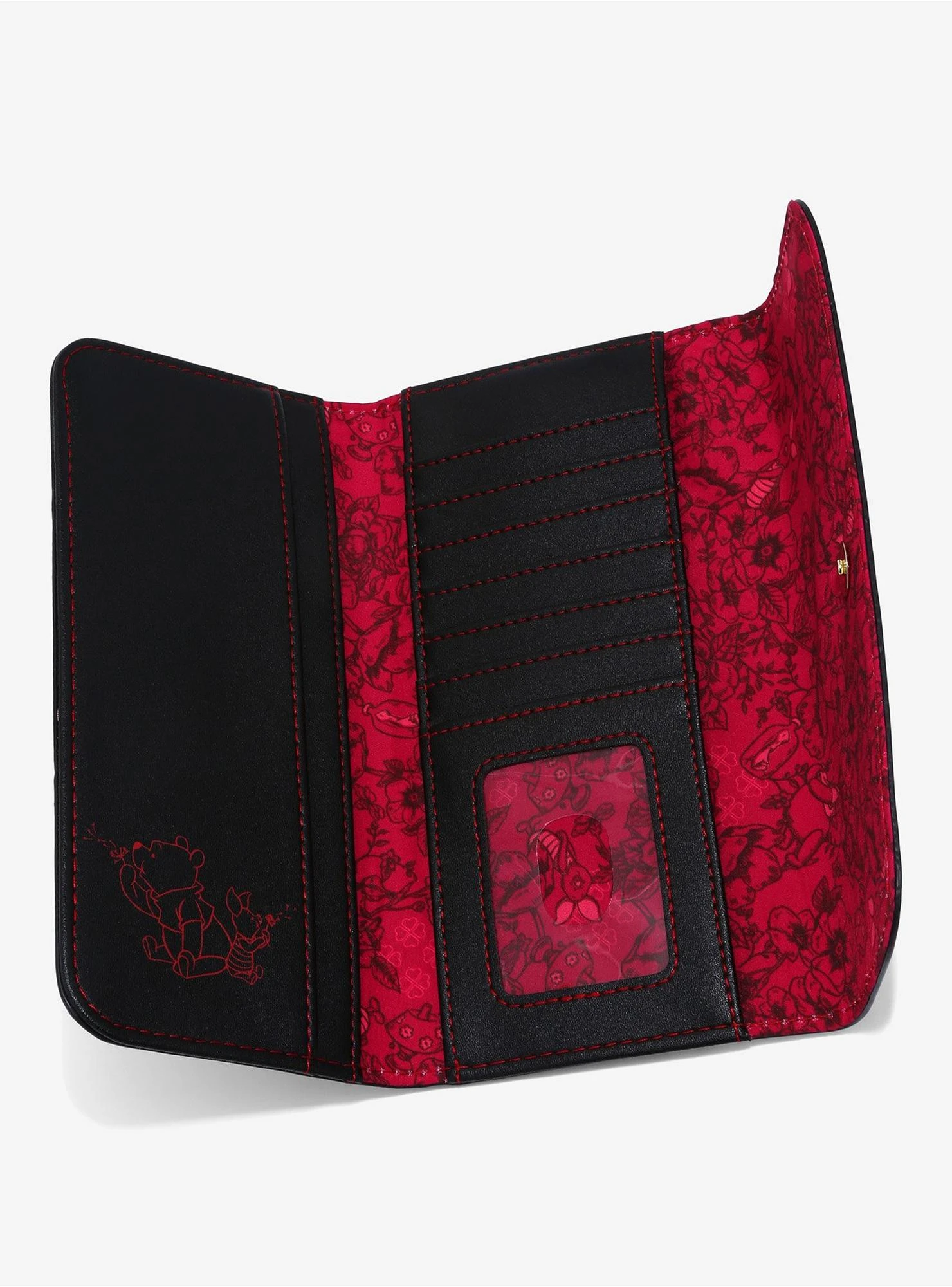 Loungefly Disney Winnie The Pooh Pooh & Piglet Floral Embroidered Wallet - BoxLunch Exclusive 3 Loungefly Disney Winnie The Pooh Pooh & Piglet Floral Embroidered Wallet - BoxLunch Exclusive - Image 3