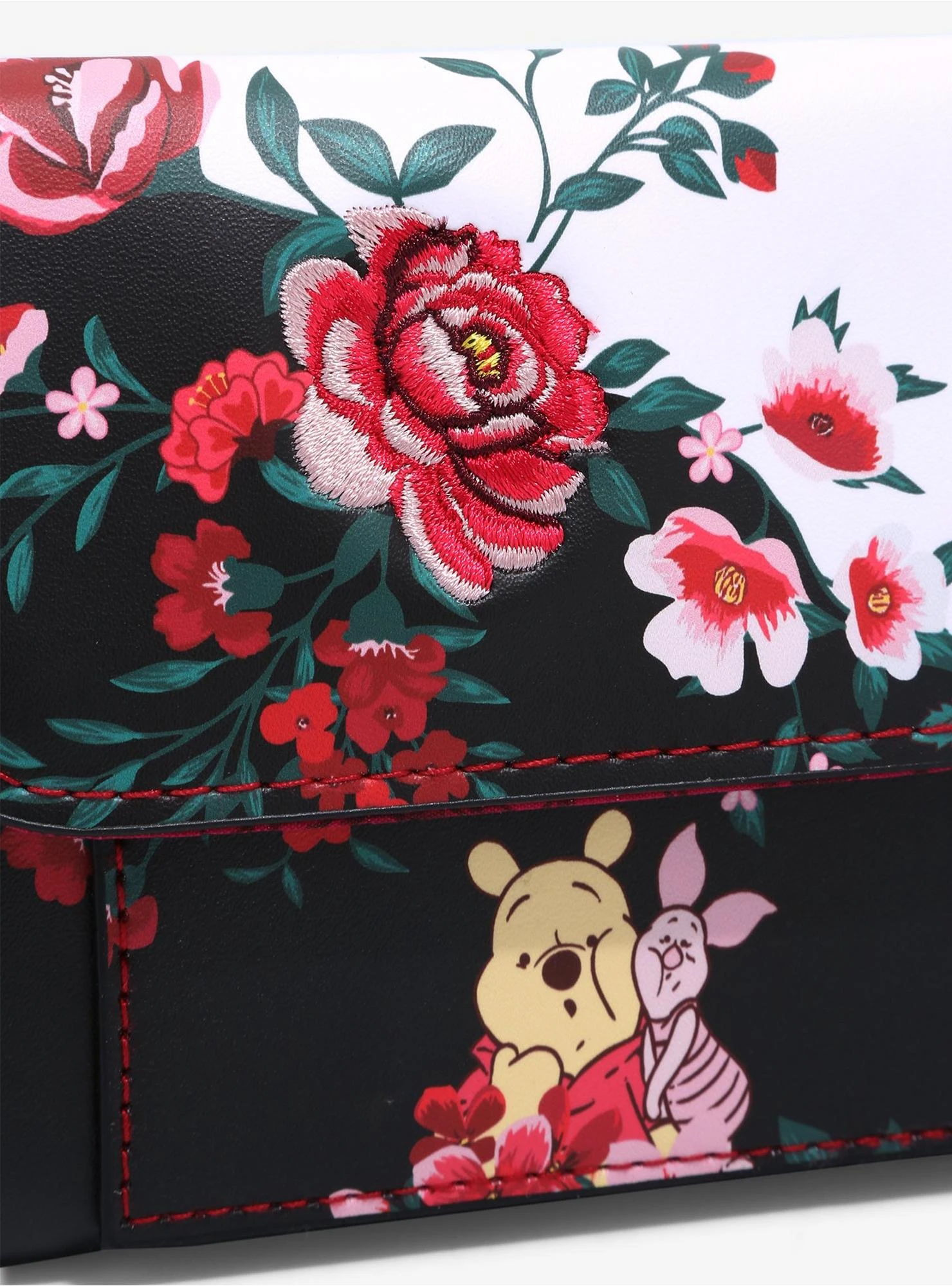 Loungefly Disney Winnie The Pooh Pooh & Piglet Floral Embroidered Wallet - BoxLunch Exclusive 4 Loungefly Disney Winnie The Pooh Pooh & Piglet Floral Embroidered Wallet - BoxLunch Exclusive - Image 4
