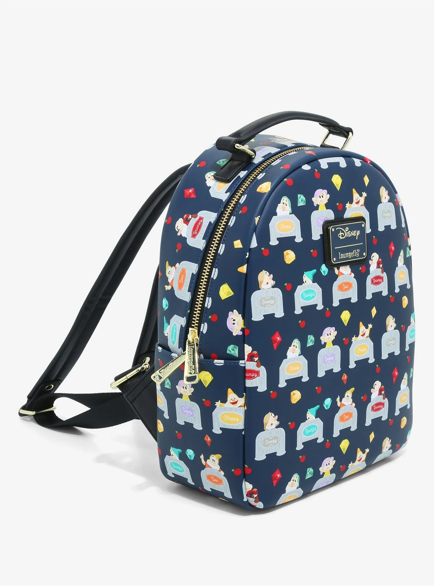 Loungefly Disney Snow White And The Seven Dwarves Beds Allover Print Mini Backpack - BoxLunch Exclusive 2 Loungefly Disney Snow White And The Seven Dwarves Beds Allover Print Mini Backpack - BoxLunch Exclusive - Image 2