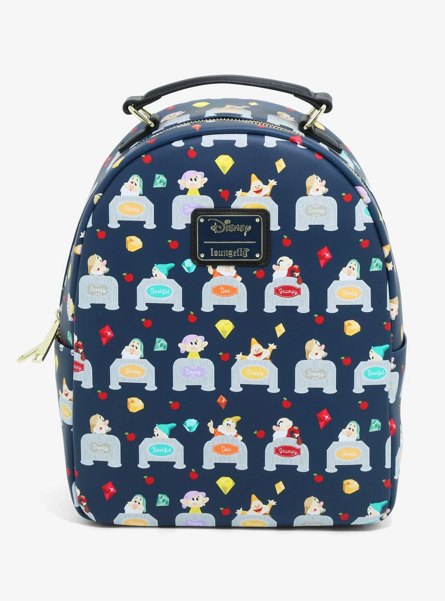 Loungefly Disney Snow White And The Seven Dwarves Beds Allover Print Mini Backpack - BoxLunch Exclusive 1 Loungefly Disney Snow White And The Seven Dwarves Beds Allover Print Mini Backpack - BoxLunch Exclusive