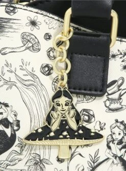 Loungefly Alice In Wonderland Line Art Allover Print Handbag - BoxLunch Exclusive -Loungefly 19323702 av3