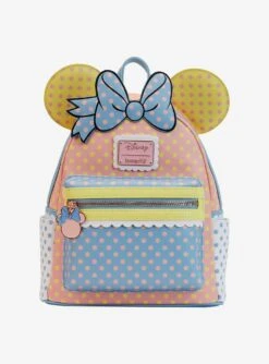 Loungefly Disney Minnie Mouse Pastel Polka Dot Figural Mini Backpack