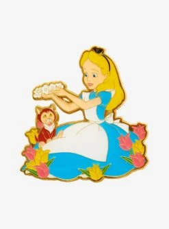 Loungefly Disney Alice In Wonderland Alice & Dinah With Tulips Enamel Pin - BoxLunch Exclusive